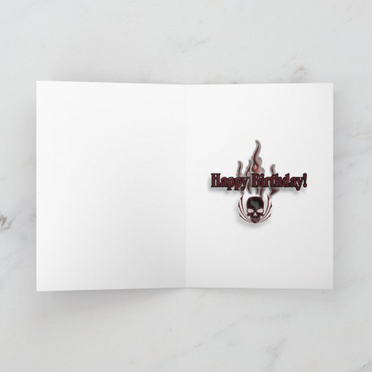 Grunge Skull Verjaardag Kaart (Binnen)