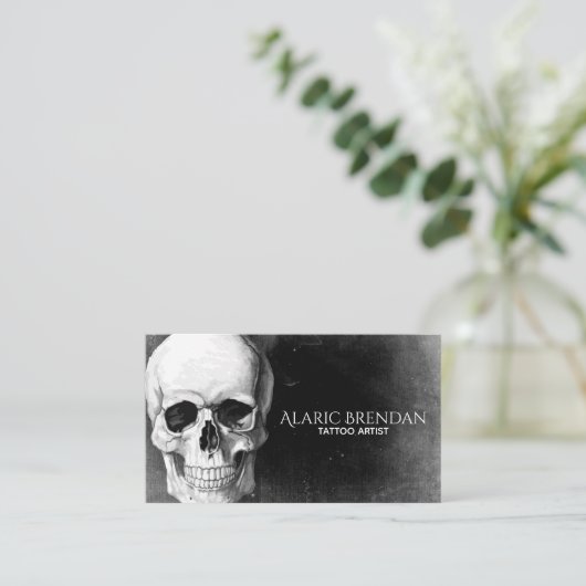 Grunge Skull Visitekaartje (Staand voorkant)