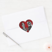 Grunge Skull Wedding & Jubileum Party Hart Sticker (Envelop)