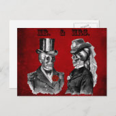 Grunge Skull Wedding & Jubileum Party Uitnodiging Briefkaart (Voorkant / Achterkant)