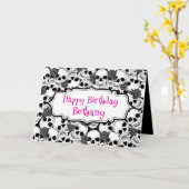 Grunge Skulls en Rozen Gothic Verjaardag Kaart (Gele Bloem)