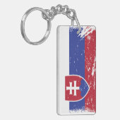 Grunge Slovakia vlag Sleutelhanger (Voorkant Links)
