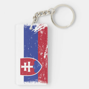 Grunge Slovakia vlag Sleutelhanger