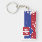 Grunge Slovakia vlag Sleutelhanger (Voorkant)