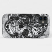 Grunge Snoep suikerschedel in zwart-wit. Case-Mate iPhone Case (Achterkant (horizontaal))