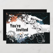 Grunge Snowboarden Verjaardagsfeestje Uitnodiging (Voorkant / Achterkant)