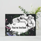 Grunge Snowboarding verjaardagsuitnodiging voor me Kaart (Staand voorkant)