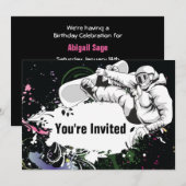 Grunge Snowboarding verjaardagsuitnodiging voor me Kaart (Voorkant / Achterkant)