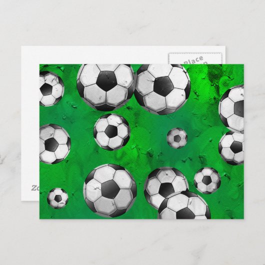 Grunge Soccer Briefkaart (Voorkant / Achterkant)