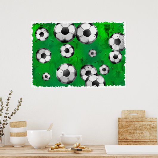 Grunge Soccer Poster (Keuken)