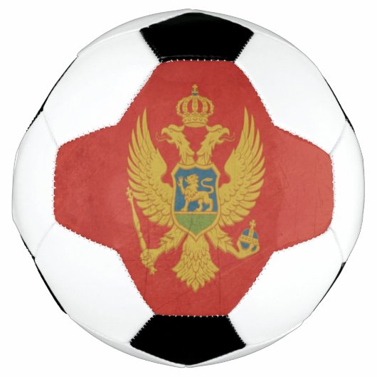 Grunge soevereine staatsvlag Montenegro Voetbal (Voorkant)