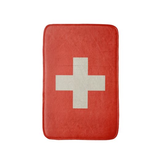 Grunge soevereine staatsvlag van Zwitserland Badmat (Voorkant Verticaal)