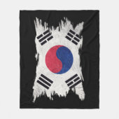 Grunge South Korea flag, Brush stroke, South Korea Fleece Deken (Voorkant)