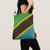 Grunge Sovereign State flag of Tanzania Tote Bag (Dichtbij)
