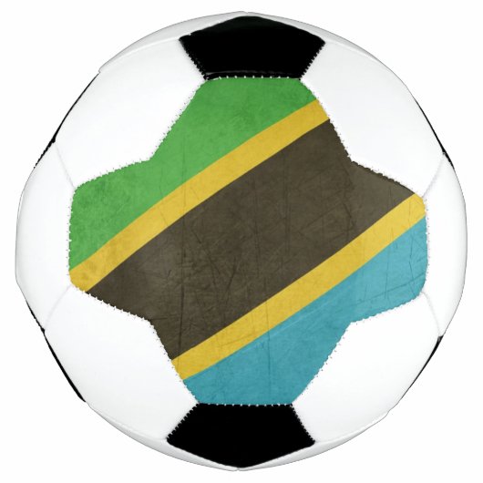 Grunge Sovereign State flag of Tanzania Voetbal (Voorkant)