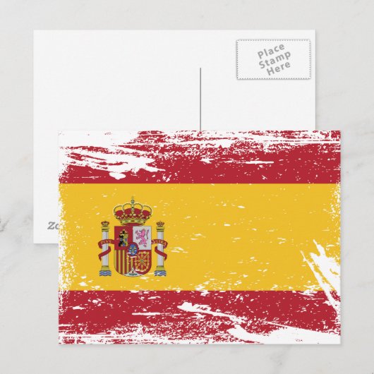 Grunge Spain Flag Briefkaart (Voorkant / Achterkant)