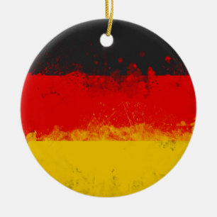 Grunge Splatter Geschilderde Vlag van Duitsland Keramisch Ornament
