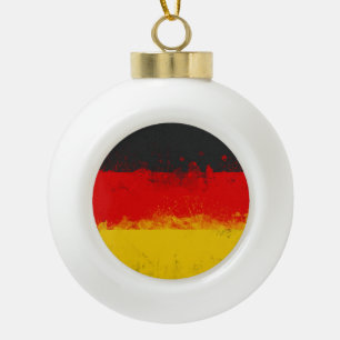 Grunge Splatter Geschilderde Vlag van Duitsland Keramische Bal Ornament