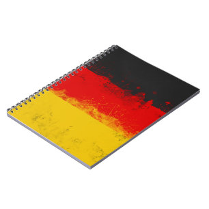 Grunge Splatter Geschilderde Vlag van Duitsland Notitieboek