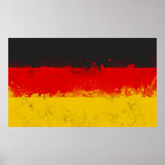 Grunge Splatter Geschilderde Vlag van Duitsland Poster (Voorkant)