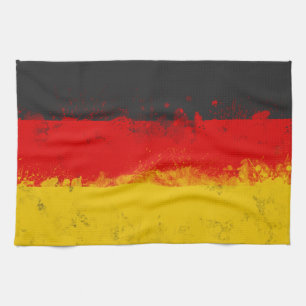Grunge Splatter Geschilderde Vlag van Duitsland Theedoek