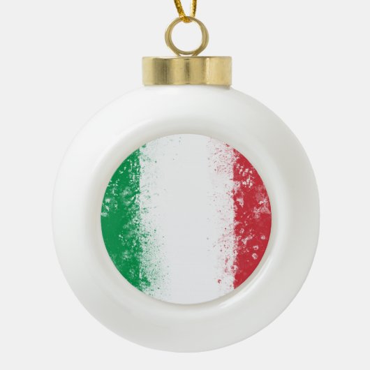 Grunge Splatter Geschilderde Vlag van Italië Keramische Bal Ornament (Voorkant)