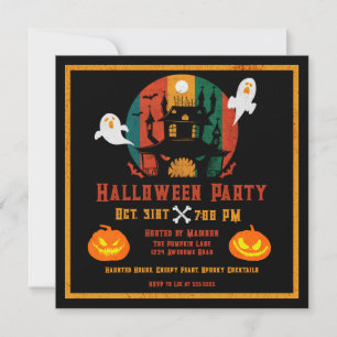 Grunge spookhuis Halloween Kaart