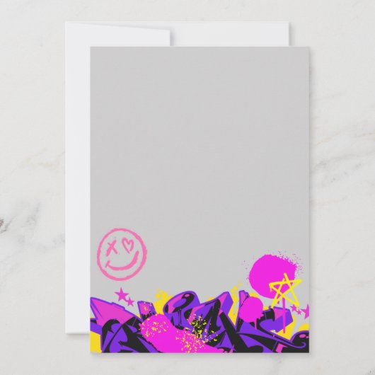 Grunge Spray Paint Graffiti Uitnodiging voor verja (Achterkant)