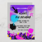 Grunge Spray Paint Graffiti Uitnodiging voor verja (Voorkant / Achterkant)