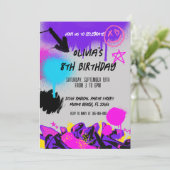 Grunge Spray Paint Graffiti Verjaardagsuitnodiging Kaart (Staand voorkant)