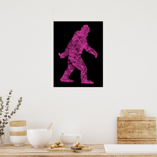 Grunge Squatchin Bigfoot Style Poster (Keuken)