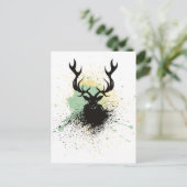 Grunge Stag Briefkaart (Staand voorkant)