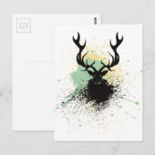 Grunge Stag Briefkaart (Voorkant / Achterkant)
