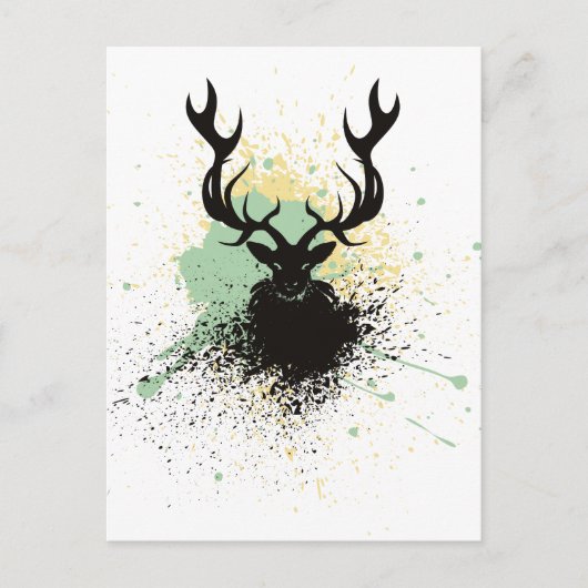 Grunge Stag Briefkaart (Voorkant)