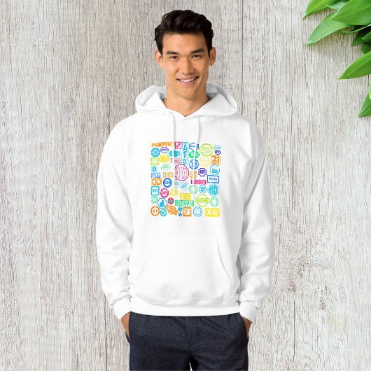 Grunge Stamp Collectie Mannen Hoodie