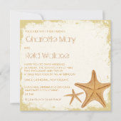 Grunge Starfish bruiloft uitnodiging (Voorkant)