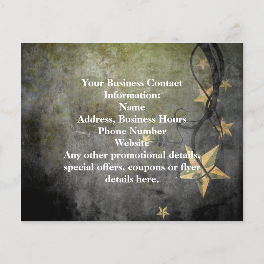 Grunge Stars  ontwerp Flyer (Achterkant)