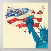 Grunge Statue of Liberty Poster (Voorkant)