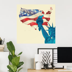 Grunge Statue of Liberty Poster