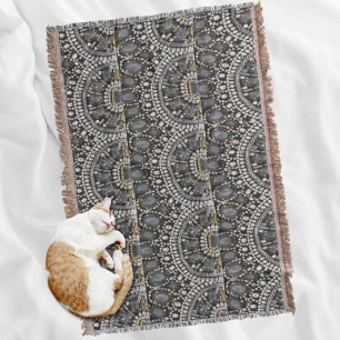 grunge steampunk art deco zwarte zilver bohemiaans deken