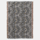 grunge steampunk art deco zwarte zilver bohemiaans deken (Voorkant Verticaal)