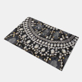 grunge steampunk art deco zwarte zilver bohemiaans deurmat (Schuin)