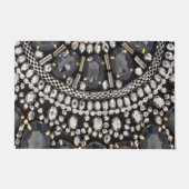 grunge steampunk art deco zwarte zilver bohemiaans deurmat (Voorkant)
