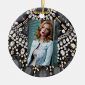 grunge steampunk art deco zwarte zilver bohemiaans keramisch ornament (Voorkant)