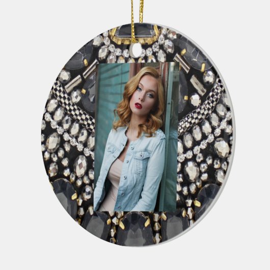 grunge steampunk art deco zwarte zilver bohemiaans keramisch ornament (Links)