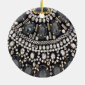 grunge steampunk art deco zwarte zilver bohemiaans keramisch ornament (Achterkant)