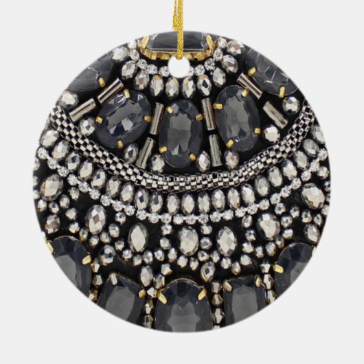 grunge steampunk art deco zwarte zilver bohemiaans keramisch ornament (Achterkant)