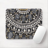 grunge steampunk art deco zwarte zilver bohemiaans muismat (Met muis)