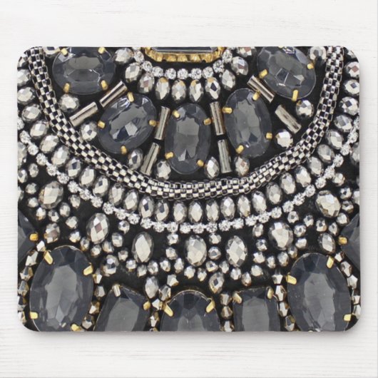 grunge steampunk art deco zwarte zilver bohemiaans muismat (Voorkant)
