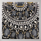 grunge steampunk art deco zwarte zilver bohemiaans poster (Voorkant)